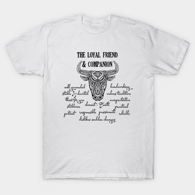 Taurus Personality Traits T-Shirt by Jambo Designs